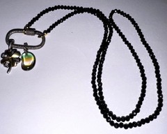 OOAK Diamond Watermelon Tourmaline Crystal Clover Vintage Pendant Charm Necklace
