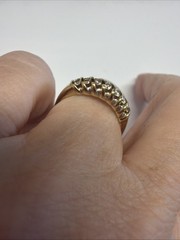 Vintage 10k 2 Row Tension Set Champagne Diamond Ring Size 8