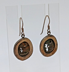 VTG 925 Southwest Moon Tree Cutout Earrings 1.25in Sterling Silver 4.7g Patina