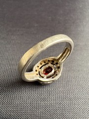 925 Sterling Silver Ring Red Stone Cubic Zirconia Ring Jewelry Ring Size 6.25 US
