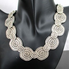 Vintage SERAGLIO Necklace Egyptian Arabic Faux Coin Chain Circle Links Jewelry
