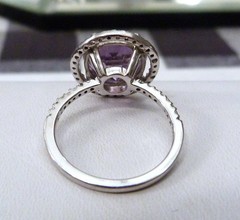 DESIGNER 6.84 CARATS AMETHYST WHITE TOPAZ GEMSTONE STERLING SILVER RING 9