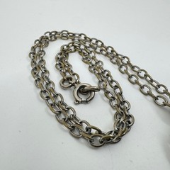 Vintage Miracle Celtic Pendant Necklace Blue Cabochon Faux Opal Silver Tone 17in