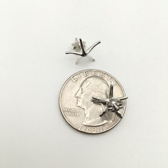 Vintage Sterling Silver Starfish Star Stud Post Earrings Marked 925 1.2g #88