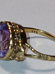 Antique Vintage 14K Gold Amethyst Ring size 6 2.7g English Hallmark AS IS