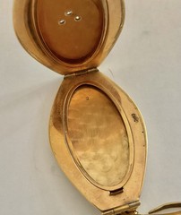 Antique 18k Enamel Locket With Diamonds