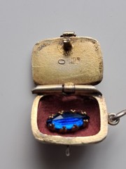 Antique Art Deco Egyptian Revival Silver 800 Enamel Moses Basket Pendant