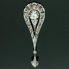 2Ct Art Deco Style Lab Created Diamond Engagement Gift 14K White Gold FN Pendant