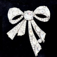 Rare 1942 Eisenberg Original Rhinestone Bow Brooch Patent Book Piece F. Nathan