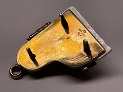 VTG JMS Piano Charm Pendant Opens Gold Filled Locket 3D Signed
