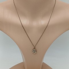 925 SJC Faith in God Necklace 18in Sterling Silver 3g Rope Chain Oval Pendant