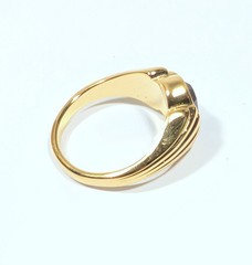 Beautiful Vintage Gold Tone Faux Amethyst Ring Size 7.25