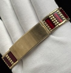 Spiedel 10k Gold Filled ID Hidden Secret Photo Bracelet 1950s MCM Expandable VTG