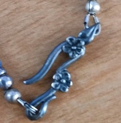 Vtg Natural Raw Blue Kyanite Stick Beaded Sterling Silver Necklace Pendant 19″
