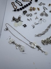 Vtg Modern Estate & Costume Jewelry Lot Mixed Materials Some Mismatch 63 Pc