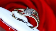 10k yellow gold ring natural diamond size 4.5 swirl vintage handmade 1.10g N3721