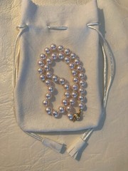 Vintage Akoya 16.25” 8.5-9 mm 14k Ball Clasp, Pink High Luster Necklace