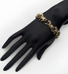 Vintage Running Horses Slide Bracelet – Gold Tone Equestrian Charm Jewelry