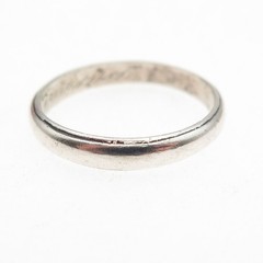 925 Sterling Antique Art Deco Engraved Classic Wedding Band Ring Size 6.75