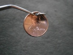 Domed Lincoln Memorial 1 Cent Penny Coin Charm Pendant ~ 2008 ~ 2.6g