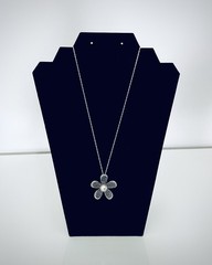 VINTAGE SLC Pearl CZ Marcasite Sterling Silver Flower Necklace | Brand New, 18”