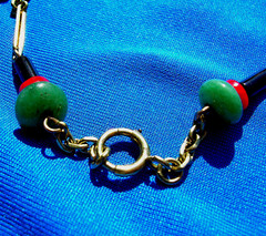 ORIGINAL Antique Deco Diamond Necklace Victorian Jade Onyx Coral Chain 14K GOLD