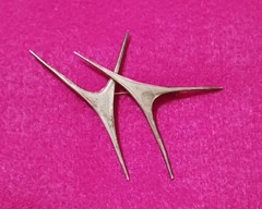 Vintage Sterling Silver Abstract/Modernist Brooch Pin-MCM Starburst Spike Design