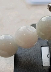 Certified Burma Grade A Jadeite Pale Green Bead Necklace 9 mm