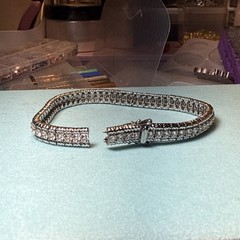 Sterling Silver Sparkling Hinge Chain Bracelet CZ925 needs REPAIR