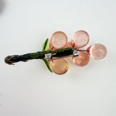 Vtg 90s Avon Italy Peach Pink Grape Lucite Cluster Pin Brooch Jewelry Box New