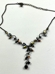 Vintage Necklace Festoon Style Necklace Beautiful Multicolored Rhinestones