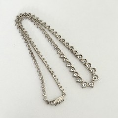 Ross Simons 925 Sterling Silver Clear CZ Sparkly Graduated Tennis Necklace 17″
