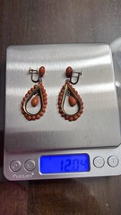 Vintage Orange Coral Dangle Teardrop Screwback Earrings -14K Gold Screw!