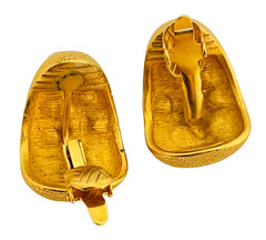 Vintage JACKIE COLLINS gold rhinestone designer runway clip on earrings