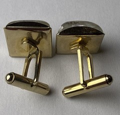 Rare 1960s Genuine Seahorse Confetti Lucite Domed Cuff Links-aquatic Sea Life