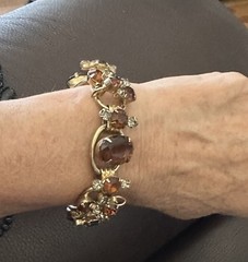 STUNNING Vintage 1960s Juliana Topaz Amber Rhinestone Bracelet D&E unmarked