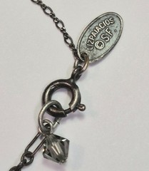 Vintage LIZ PALACIOS Necklace Dainty Crystal Pearl Black & Grey Delicate Signed