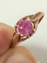 Rare Vintage Original Soviet Russian Solid Rose Gold Sapphire Ring 583 14K USSR