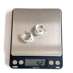 Arthur Court Aluminum Hoop Earrings .75 In Leaf Round Discontinued Jewelry