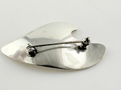 Vintage E Dragsted Denmark Sterling Silver Modernist Heart Pin Brooch 12g 2 Inch