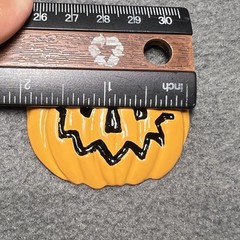 Halloween Pumpkin Jack-o’-Lantern Brooch Pendant – Enamel,Gold-Tone Dual Purpose