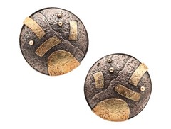 CAROLINE STRIEB 1980 Modernist Sculptural Earrings In 18Kt Gold And 925 Sterling