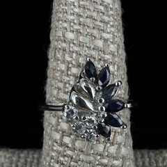 Vintage MCM Sterling London Blue Topaz Statement Ring Sz 7