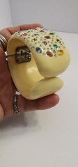 A 1950 Vintage Weiss Multi-Color Stone Thick Bracelet