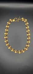 Vintage 1980’s Anne Klein Couture Gold Tone Knot Link Choker Necklace 17in