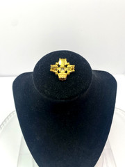 Mid‑Century Satin‑Frost Tulip Brooch Rare Boutique Floral AB Firestone Center