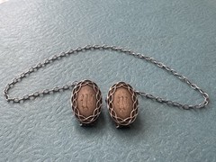 Antique 1885 VICTORIAN .925 Sterling Silver Baby Bib Chain Collar Clips RARE!