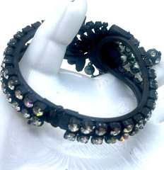 Alice Caviness Attr Dangle Rhinestone Beads & Metal Filigree Bracelet & Earrings