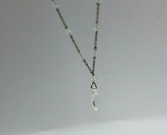 Vintage Crystal Necklace Snap Closure 15″ Silver Plated Estate