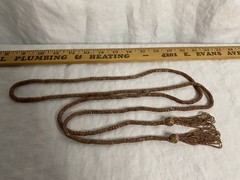 Vintage 1920’s Art Deco Pink Seed Beaded Sautoir Lariat Flapper Necklace